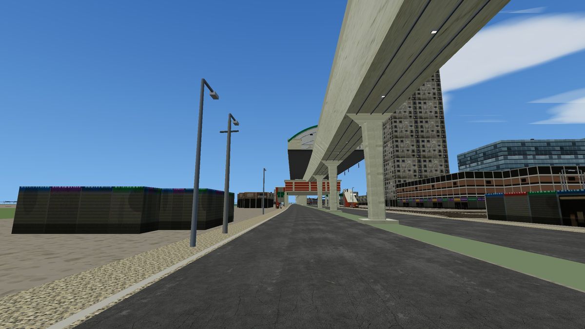 Agargaon station and the MRT Line 6 viaduct in the Bijoy Sarani district of Mirpur Drive